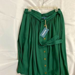 ModCloth hunter green retro swing skirt NWT XL